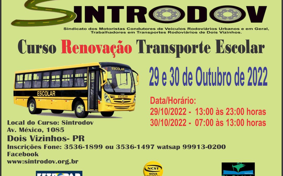 Curso Renovação Transporte Escolar