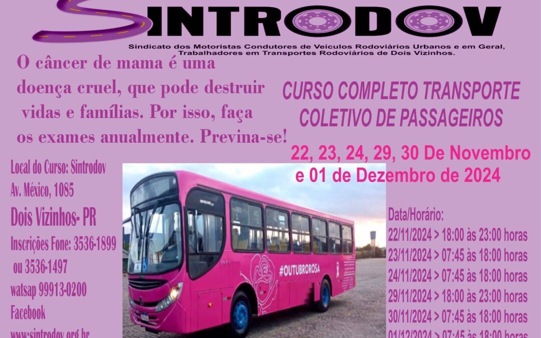 CURSO COMPLETO TRANSPORTE COLETIVO DE PASSAGEIROS