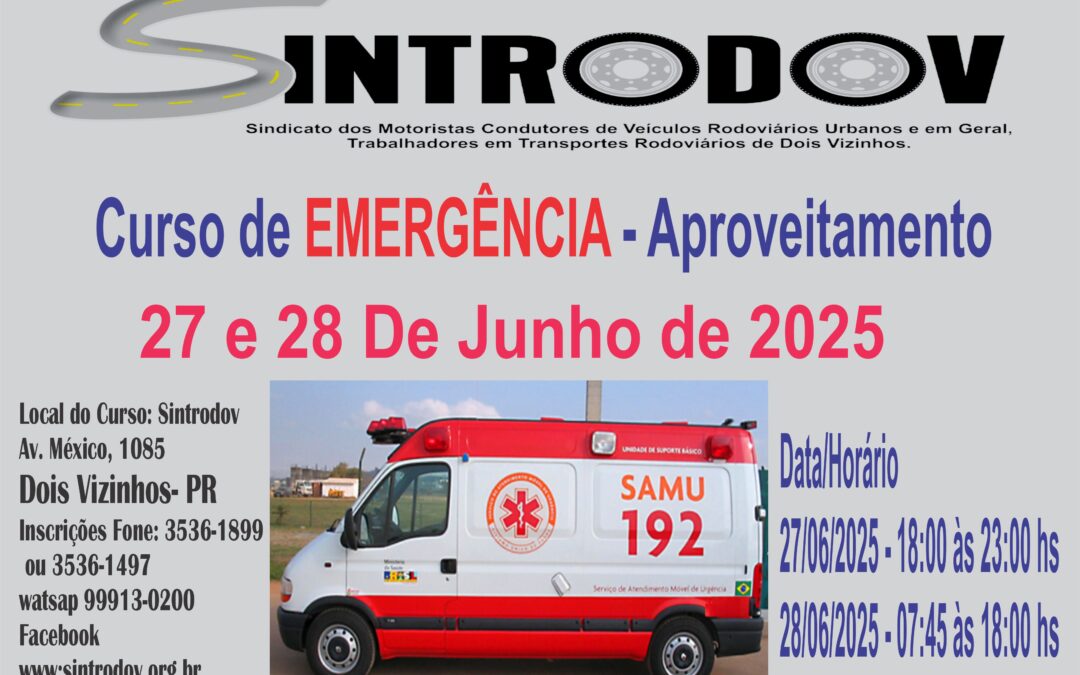 Curso Transporte de Emergência